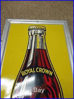 Vintage/Original RC ROYAL CROWN COLA Embossed Bottle Metal SignSWEET! WOWLQQK