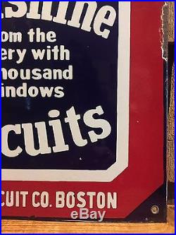 Vintage Original SUNSHINE BISCUITS Austin Biscuit Co Boston Porcelain Sign 12x12
