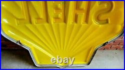 Vintage Original Shell Oil Embossed 60 Plastic 3-Dimensional Clam Shell Sign