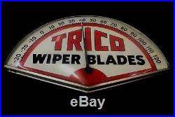 Vintage Original Trico Wiper Blades Winshield Shape Thermometer Automotive Sign