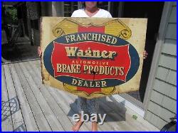 Vintage Original Wagner Automotive Brake Products Franchised Dealer Sign 36 X 30