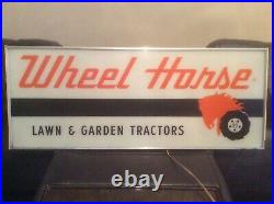 Vintage Original Wheel Horse Illuminated Dealer Advertising Sign 37-1/2 Long