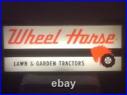 Vintage Original Wheel Horse Illuminated Dealer Advertising Sign 37-1/2 Long