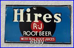 Vintage, Original, c. 1950s-60s, Hires Root Beer, Soda, 7 x 12 Metal Sign
