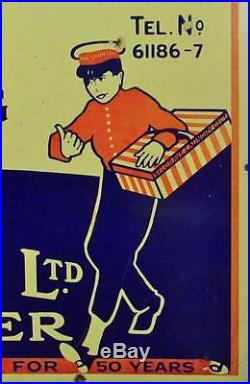 Vintage Original c1920 Belgrave Laundry Co. Ltd Enamel Advertising Sign