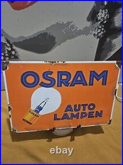 Vintage Osram Porcelain Sign Old German Germany Lighting Auto Lamp Light Bulb