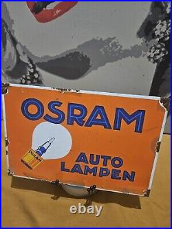 Vintage Osram Porcelain Sign Old German Germany Lighting Auto Lamp Light Bulb