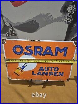 Vintage Osram Porcelain Sign Old German Germany Lighting Auto Lamp Light Bulb