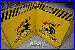 Vintage Otis Elevator Industrial Full Wooden Barricade Policeman Safety Sign