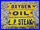 Vintage-Oxygen-Porcelain-Sign-Burdick-Chicago-Gas-Tank-Marker-Oil-P-Steam-01-zcs