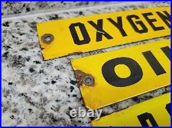 Vintage Oxygen Porcelain Sign Burdick Chicago Gas Tank Marker Oil P. Steam