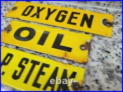 Vintage Oxygen Porcelain Sign Burdick Chicago Gas Tank Marker Oil P. Steam