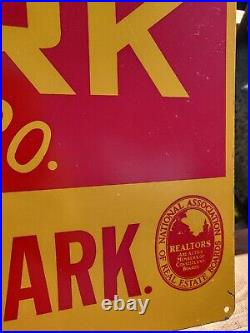 Vintage Ozark Land Co. Springdale Arkansas Real Estate Metal Sign Realtors