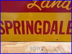 Vintage Ozark Land Co. Springdale Arkansas Real Estate Metal Sign Realtors