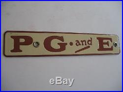 Vintage PG&E Porcelain Sign Pacific Gas and Electric Advertising