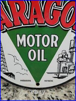 Vintage Paragon Porcelain Sign Gas Station Oil Refinery Trucking Advertising