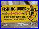 Vintage-Paw-Paw-Bait-Porcelain-Sign-Fishing-Lures-Tackle-Shop-Michigan-Arrowhead-01-xi