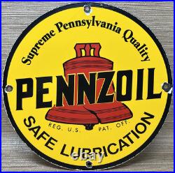 Vintage Pennzoil Motor Oil Porcelain Sign Gasoline Service Station Pump Plate