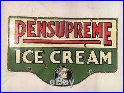 Vintage Pensupreme Ice Cream 1940's Porcelain Enamel Sign