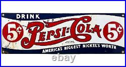 Vintage Pepsi Cola Porcelain Sign Gas Station Bottle Coke Coca Dew A & W Oil