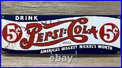 Vintage Pepsi Cola Porcelain Sign Gas Station Bottle Coke Coca Dew A & W Oil