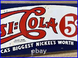 Vintage Pepsi Cola Porcelain Sign Gas Station Bottle Coke Coca Dew A & W Oil