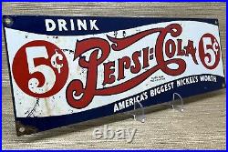 Vintage Pepsi Cola Porcelain Sign Gas Station Bottle Coke Coca Dew A & W Oil