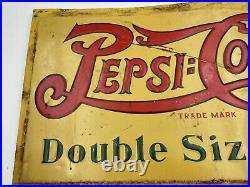 Vintage Pepsi Cola Sign Tin 1930s