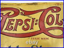 Vintage Pepsi Cola Sign Tin 1930s