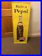 Vintage-Pepsi-Cola-Vertical-Metal-Bottle-Sign-Yellow-1959-Embossed-46-X-16-1-2-01-la