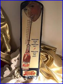Vintage Pepsi Thermometer Sipping Straw Girl