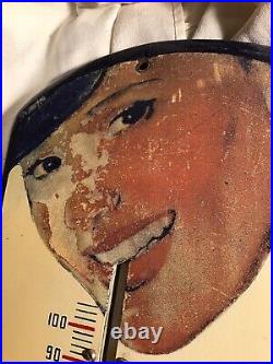 Vintage Pepsi Thermometer Sipping Straw Girl