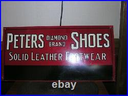 Vintage Peters Diamond Brand Shoe Sign, Antique, Country Store, Red Goose