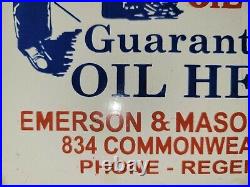 Vintage Petro Oil Burner Porcelain Sign Baltimore Enamel Heating Gas Oil Heat
