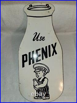 Vintage Phenix Dairy Porcelain Sign Houston Tx Creamery Butter Ice Cream Gas Oil