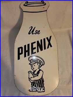 Vintage Phenix Dairy Porcelain Sign Houston Tx Creamery Butter Ice Cream Gas Oil