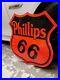 Vintage-Phillips-66-Gas-Station-Sign-Metal-Embossed-Dealer-Advertising-Mint-Oil-01-wy
