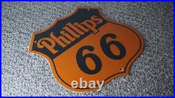 Vintage Phillips 66 Porcelain Metal Gas Oil Rare Sign Service Station Pump Ad