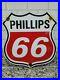 Vintage-Phillips-66-Porcelain-Sign-Metal-Gas-Station-Highway-Shield-Advertising-01-cofu