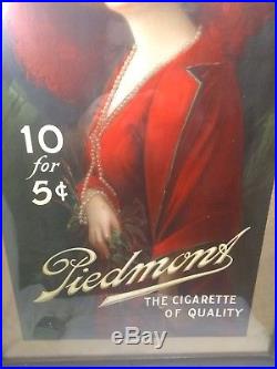 Vintage Piedmont Cigarettes Advertising Poster Sign Tobacco Original