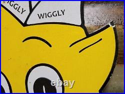Vintage Piggly Wiggly Porcelain Sign General Mart Pig Food Market Grocery Store