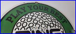 Vintage Ping Golf Sign Play Your Best Golfing Dealer Porcelain Gas Pump Sign Vintage Ping Golf Sign Play Your Best Golfing Dealer Porcelain Gas Pump Sign