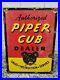 Vintage-Piper-Cub-Porcelain-Sign-1945-Aviation-Airplane-Pilot-Plane-Bear-Gas-01-tkqd