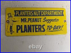 Vintage Planter's Peanuts Snack Porcelain Heavy Metal Sign Planters