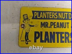 Vintage Planter's Peanuts Snack Porcelain Heavy Metal Sign Planters