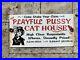 Vintage-Playful-Pussy-Cat-House-Porcelain-Rare-Gentlemans-Club-Girl-Gas-Oil-Sign-01-qnp