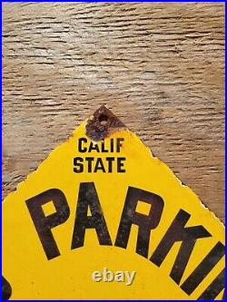 Vintage Police Dept Porcelain Sign Old California Auto Association No Parking 9