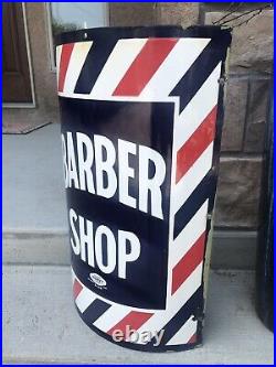 Vintage Porcelain Barber Shop Sign Great Condition Marvy USA
