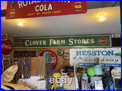 Vintage Porcelain Clover Farm Store Sign Gorgeous Display Large Rare Advertising