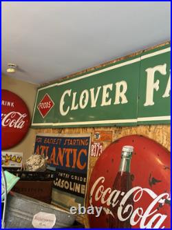 Vintage Porcelain Clover Farm Store Sign Gorgeous Display Large Rare Advertising